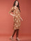 Gold Modal Silk Floral Digital Print Three Piece Set