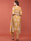 Mustard Dola Silk Floral Digital Print Three Piece Set