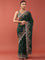 Bottle Green Crepe Embroidery Saree With Readymade Blouse