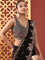 Black Crepe Embroidery Saree With Readymade Blouse