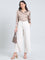 Cream Crepe Wide Trouser
