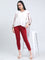 Bright Red Cotton Stretch Cropped Leggings