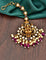 Antique Zirconia Stone Maang Tikka With Ruby Beads
