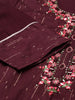 Neeru's Burgundy Anarkali Straight Cotton Silk Kurtas