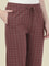 Brown Cotton Knit Printed Lounge Pants