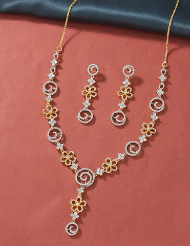 Designer GJ Polish Zirconia Necklace Set