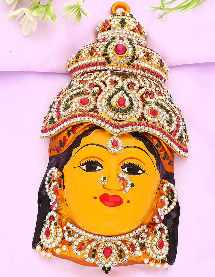 Divine Hand-Painted Meenakshi Devi Sculpture