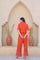 Embroidered Linen Coord Set Orange