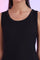 Black Solid Textured Rayon Sleeveless Straight Kurta