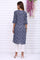 Blue Batik Printed Pure Cotton Straight Casual Kurta