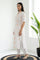 White Geometric Printed Thread Work Pure Cotton Straight Kurta