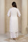 White Solid Lace Trim Straight Kurta