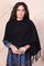 Black Textured Tasseled Acrylic Shawl