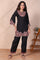 Black Embroidered Straight Kurta and Pant Set