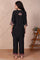 Black Embroidered Straight Kurta and Pant Set