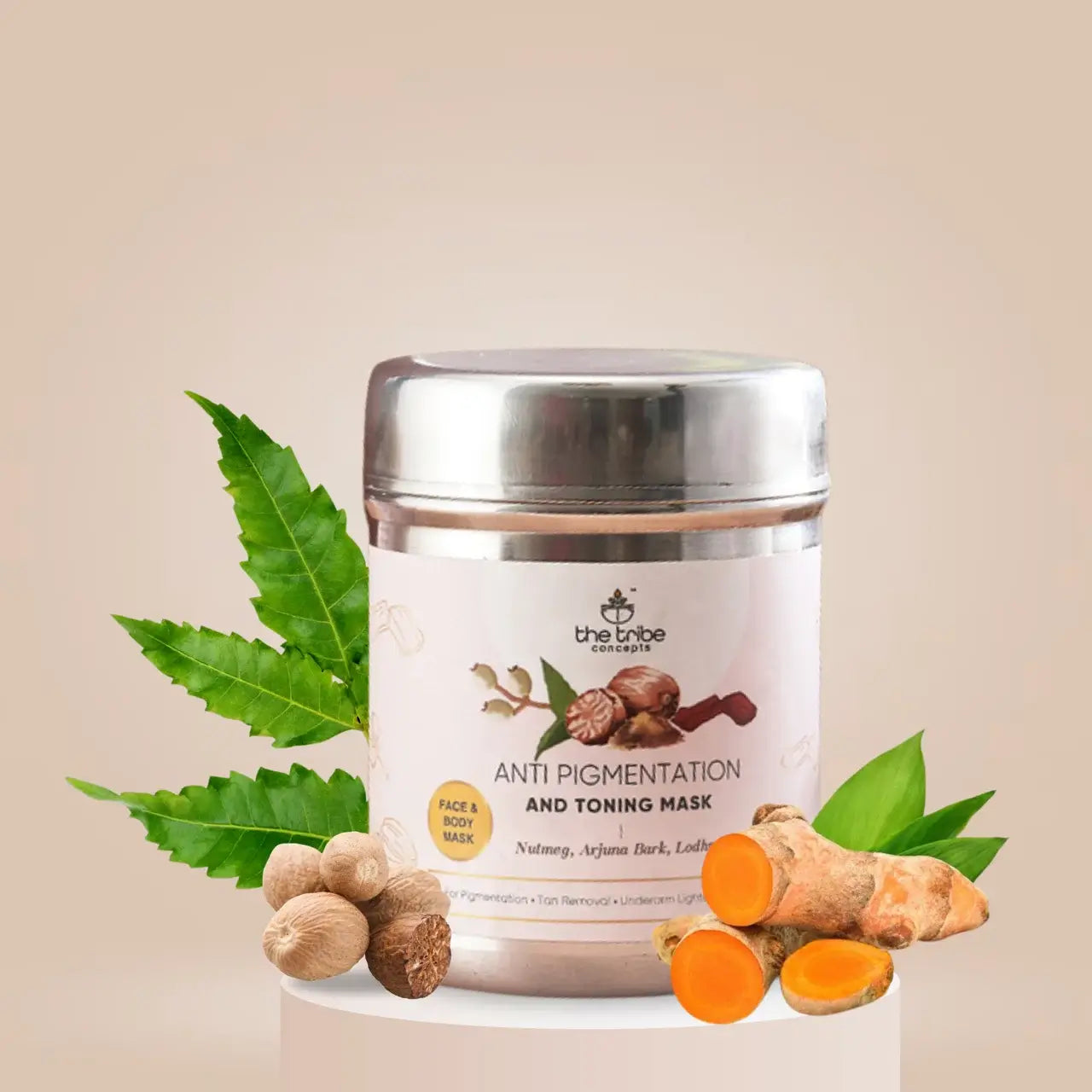 Anti-pigmentation & Toning Mask - Nutmeg & Arjuna Bark for  Face and Body Pigmentation