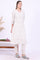Beige Embroidered A-Line Kurta & Trousers Set