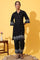 Black Schiffli Embroidered Pure Cotton Straight Kurta and Palazzo Co-ord Set