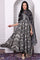 Black Abstract Printed Hand Work Flared Kurta, Leggings and Dupatta Set