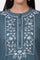 Blue Embroidered Yoke Pure Cotton Straight Kurta and Pants Set