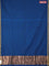 Bengal soft cotton saree peacock blue with plain body and zari woven piping border