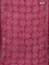 Chanderi silk cotton saree magenta pink with allover prints and banarasi style border