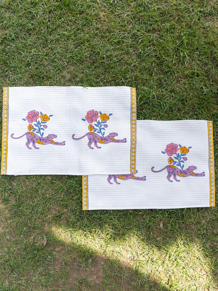 Set of 2 - Adbhut Block Printed Cotton Hand Towel
