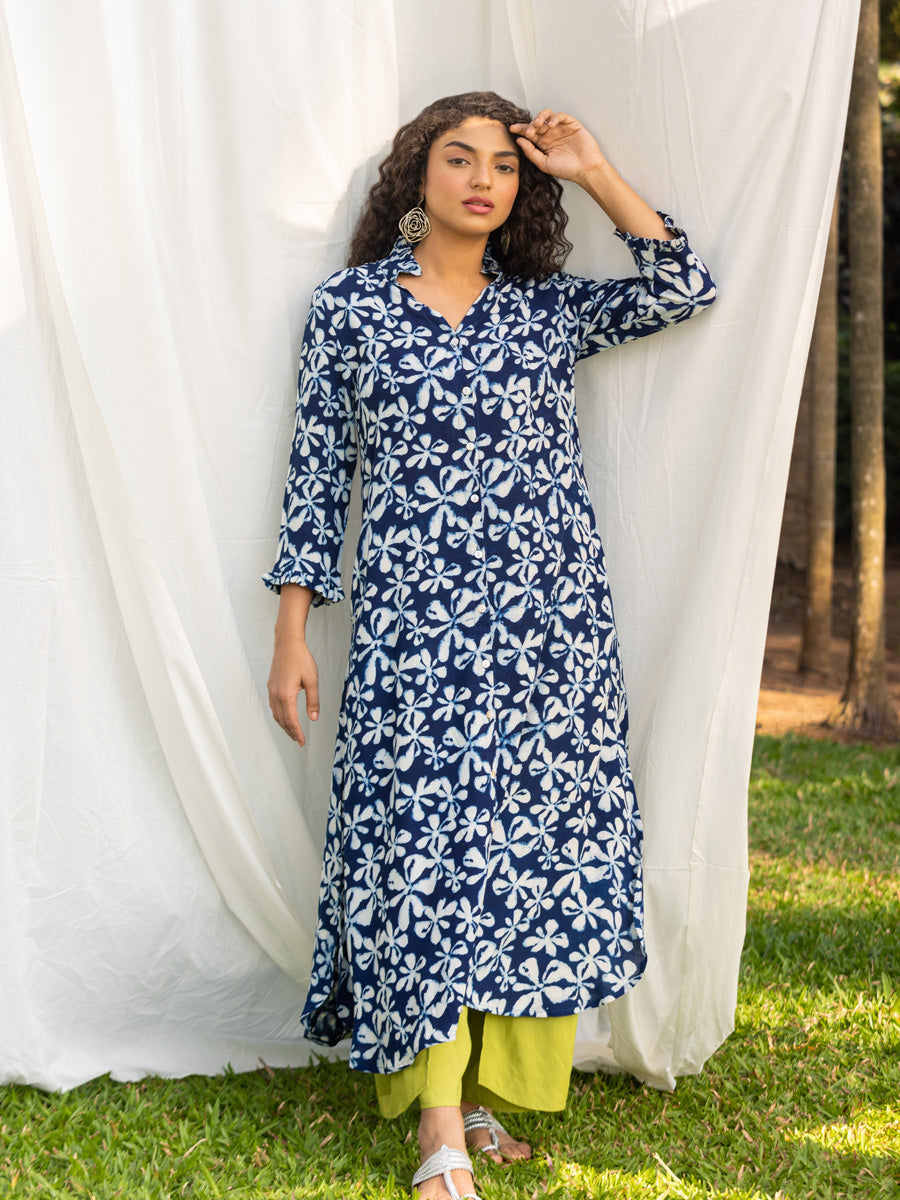 Rutu Indigo Modal Kurta