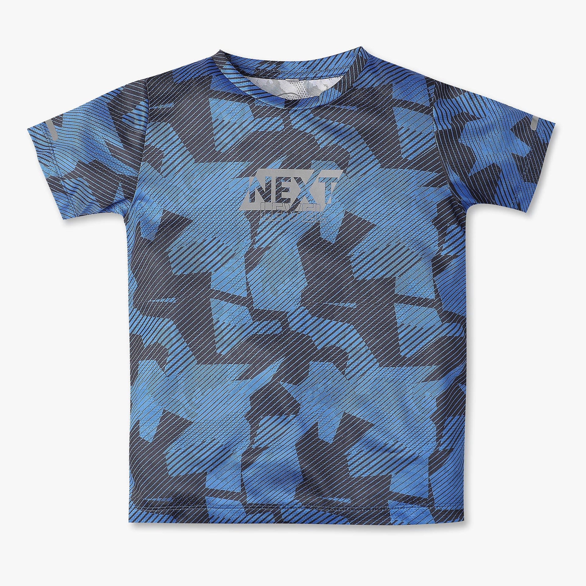 Boys Striped Crew Neck Move Half Sleeve Active T-Shirt