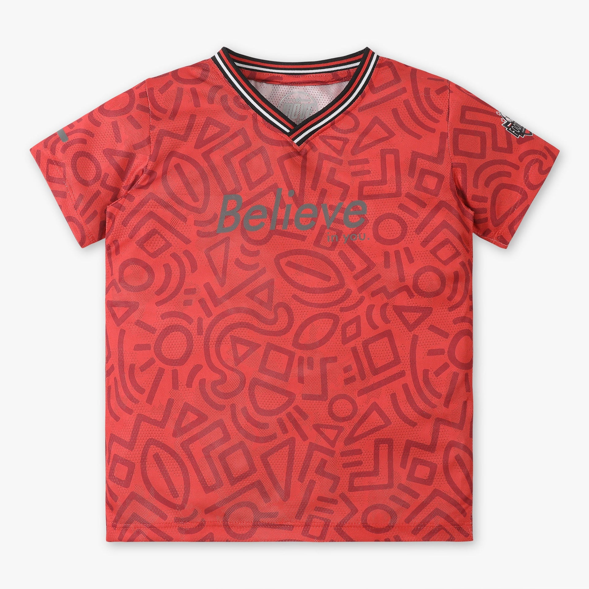 Boys V-Neck Printed Sublimation T-Shirt