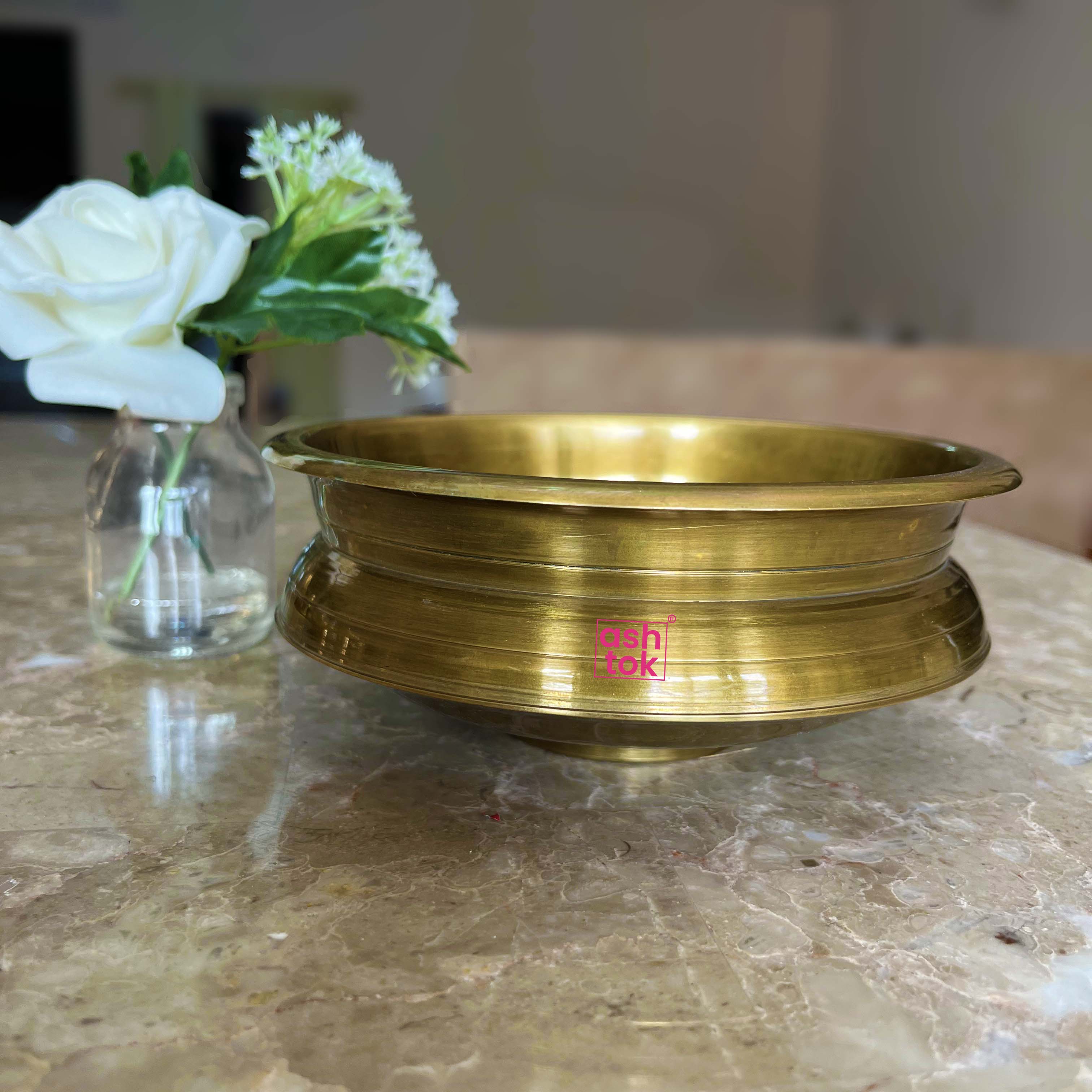 Traditional Brass Bell Urli bowl decor Intricate design Urli