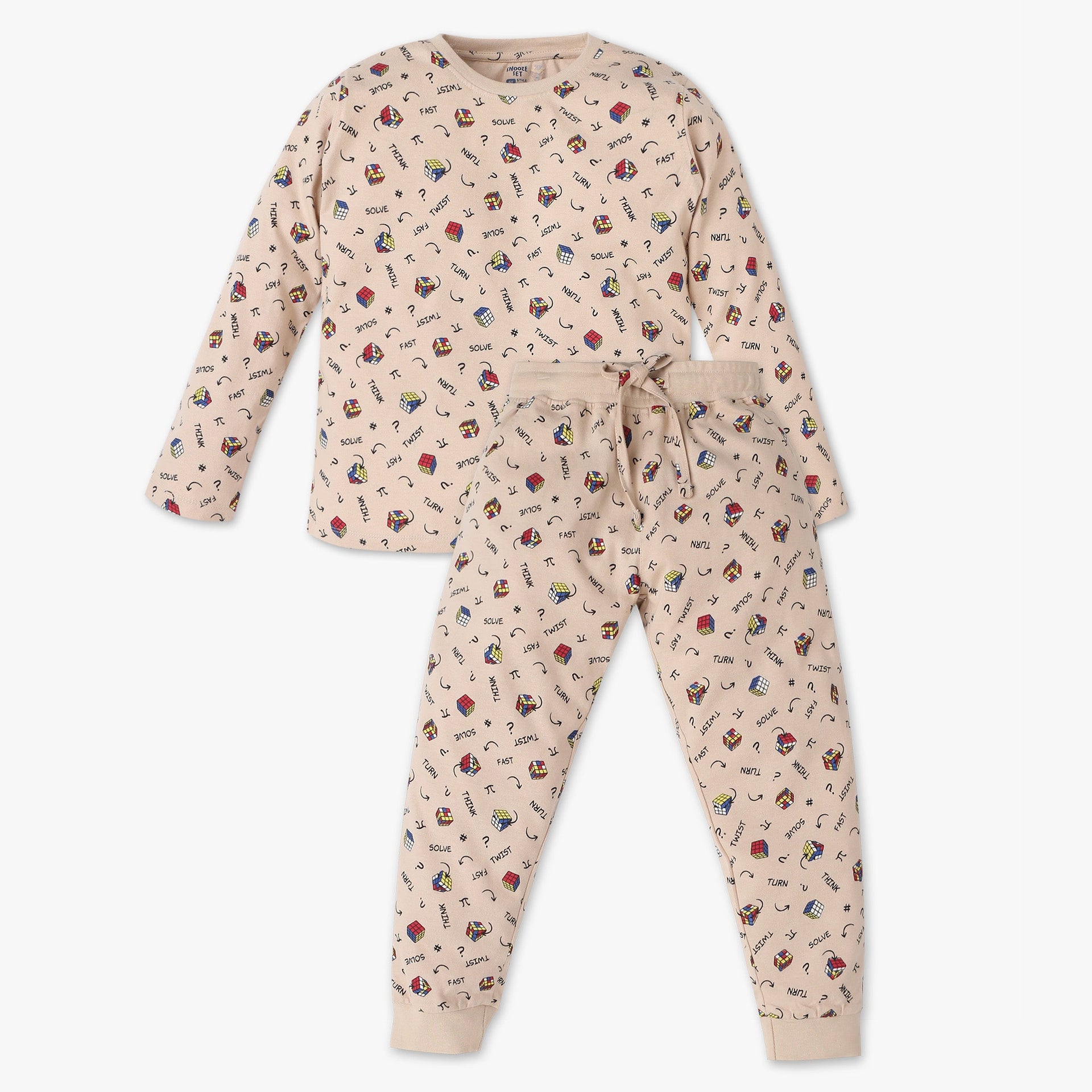 Boys Printed T-Shirt With Trackpant Sleepwear Set