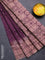 Chanderi silk cotton saree wine shade and beige with allover zari buttas and printed border