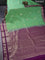Bangalori silk saree pastel green and deep purple with zari woven buttas and zari woven border