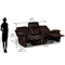 Carolina 3 Seater Sofa with 2 Manual Sofa Recliners- Brown