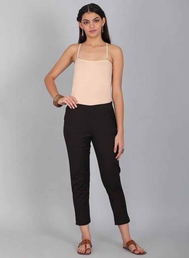 Black Solid Trousers