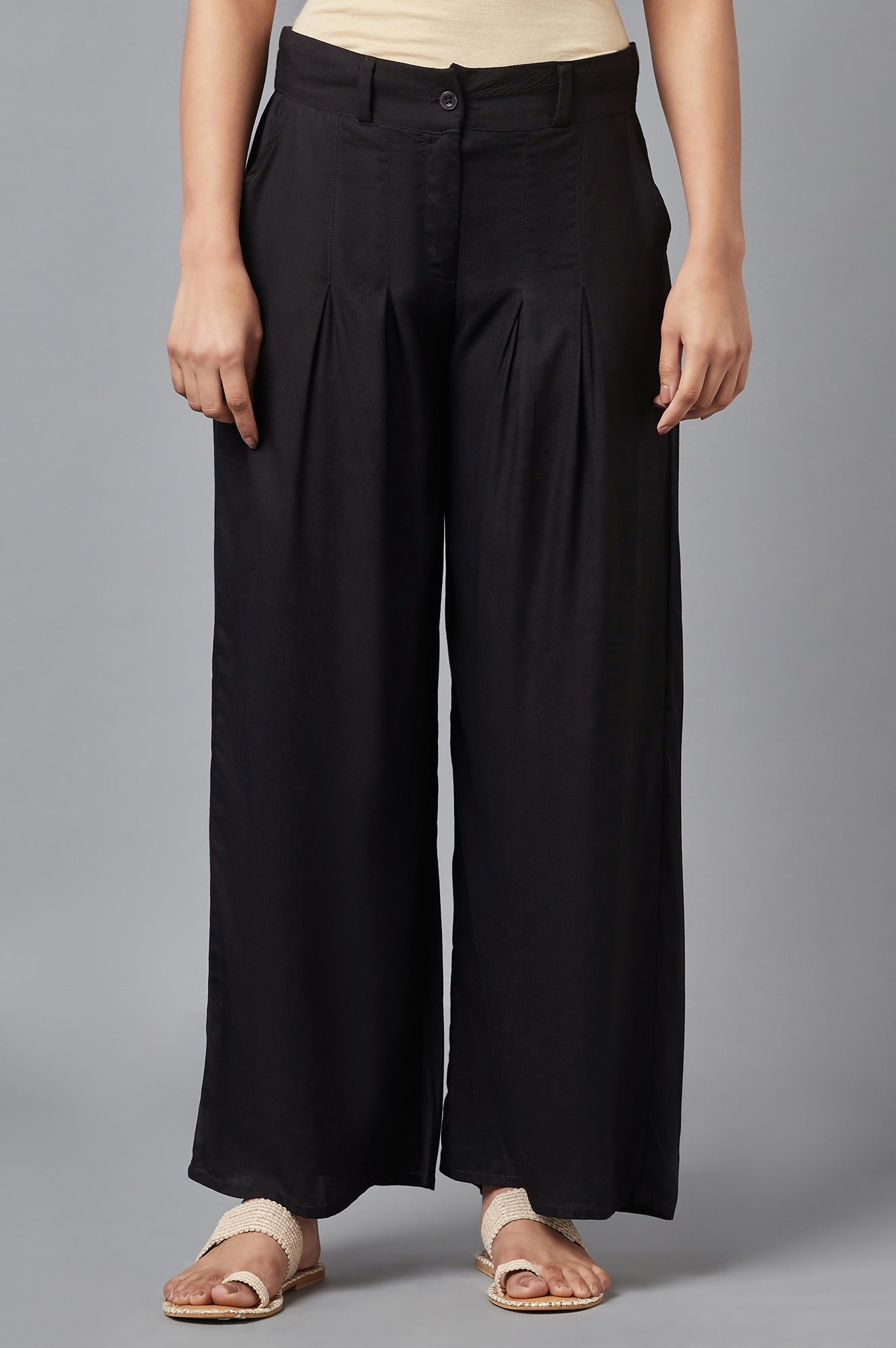 Black Tailored Volume Pants