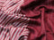 Chanderi silk cotton saree maroon and cream with allover stripes pattern and kantha stitch work border