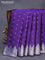 Pure kanchipuram silk saree deep violet with silver zari woven buttas and silver zari woven border