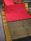 Pure kanchipuram silk saree red and black with allover zari woven butta weaves and zari woven korvai border