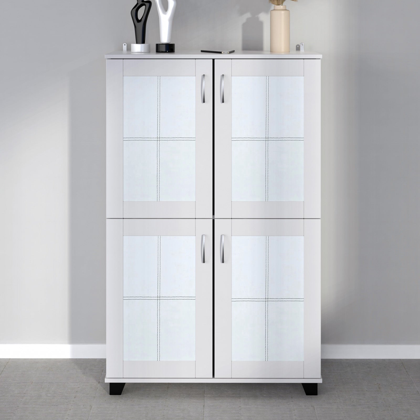 Caren Engineered Wood Big Shoe Cabinet White Cherrypick