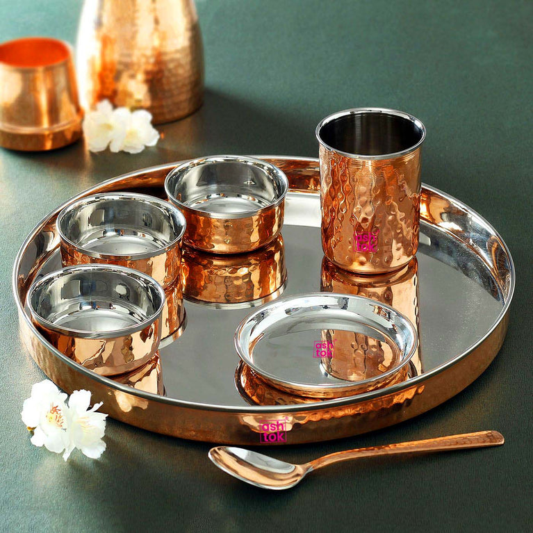 Brass Fancy Dinner Set, Traditional Design Brass Thali Set – Cherrypick