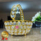 Crystal Basket Gift Item, Gold Coated Flower Basket (Dia 5 Inches)