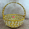 Crystal Basket Gift Item, Gold Coated Flower Basket (Dia 6 Inches)