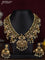 Antique guttapusalu necklace peacock design with kemp & cz stones and pearl hangings