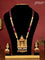Crystal beaded maroon necklace with cz & pink kemp stone antique lakshmi pendant