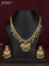 Antique guttapusalu necklace with emerald & cz stones and pearl hangings