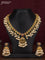 Antique guttapusalu necklace peacock & floral design with kemp stones and pearl hangings