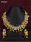 Antique guttapusalu necklace peacock design with cz stones and pearl hangings