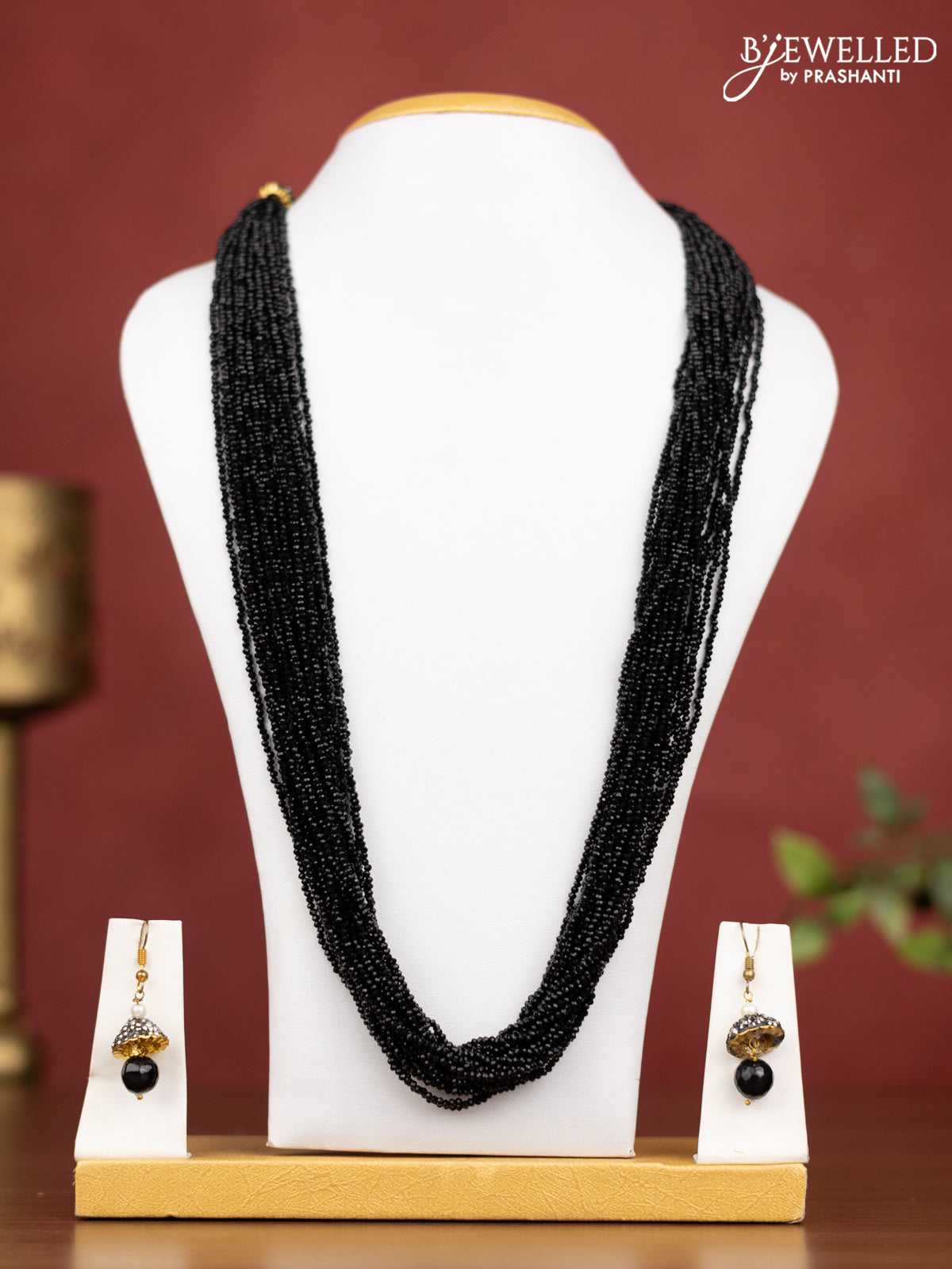 Jaipur multilayer beaded black necklace